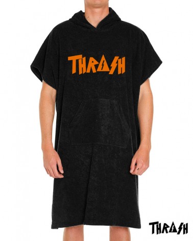 Poncho toalla THRASH Algodón - Negro & Naranja
