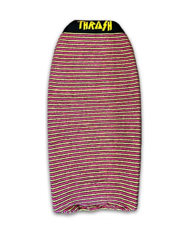 Funda THRASH bodyboard toalla / calcetin - Rayas rosa & amarillo