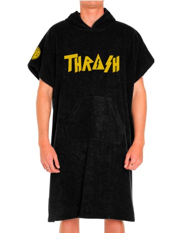 Poncho toalla THRASH - Negro & Amarillo